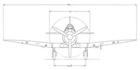 Front view of CAC CA-12 Boomerang showing dimensions