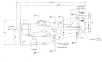 Side view of CAC CA-12 Boomerang showing dimensions