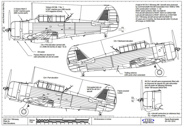 Plate 4a CAC Wirraway CA-1 side elevations