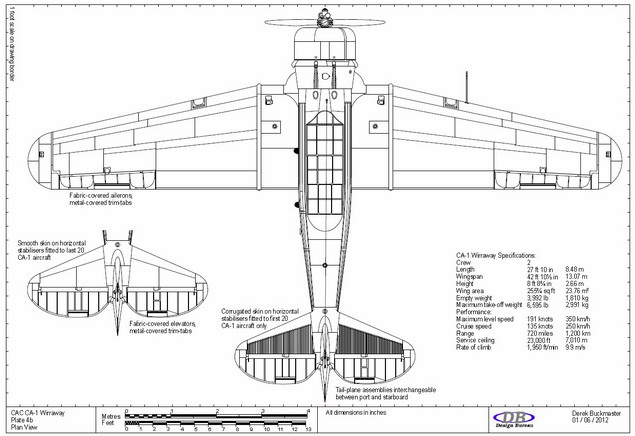 Plate 4b CAC Wirraway CA-1 plan view