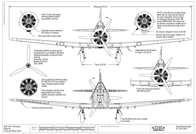 Plate 4d CAC Wirraway CA-1 front and rear views