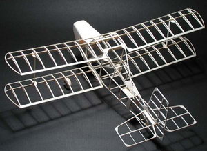 Jiro Sugimoto's peanut scale model of the Amethyst Falcon, from a plan designed by Derek Buckmaster